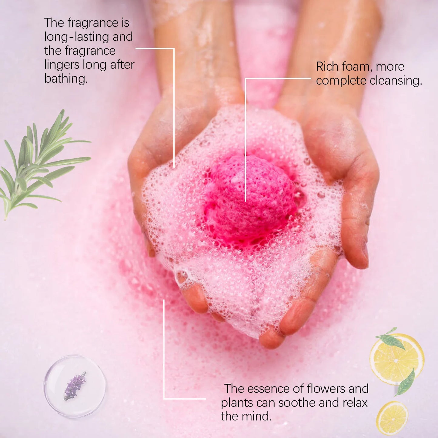 Soothing Bath Bombs Long Lasting Flower Fragrances Relaxing Exfoliating Ball Shower Moisturizing Stress Relief Salt Bubble Balls