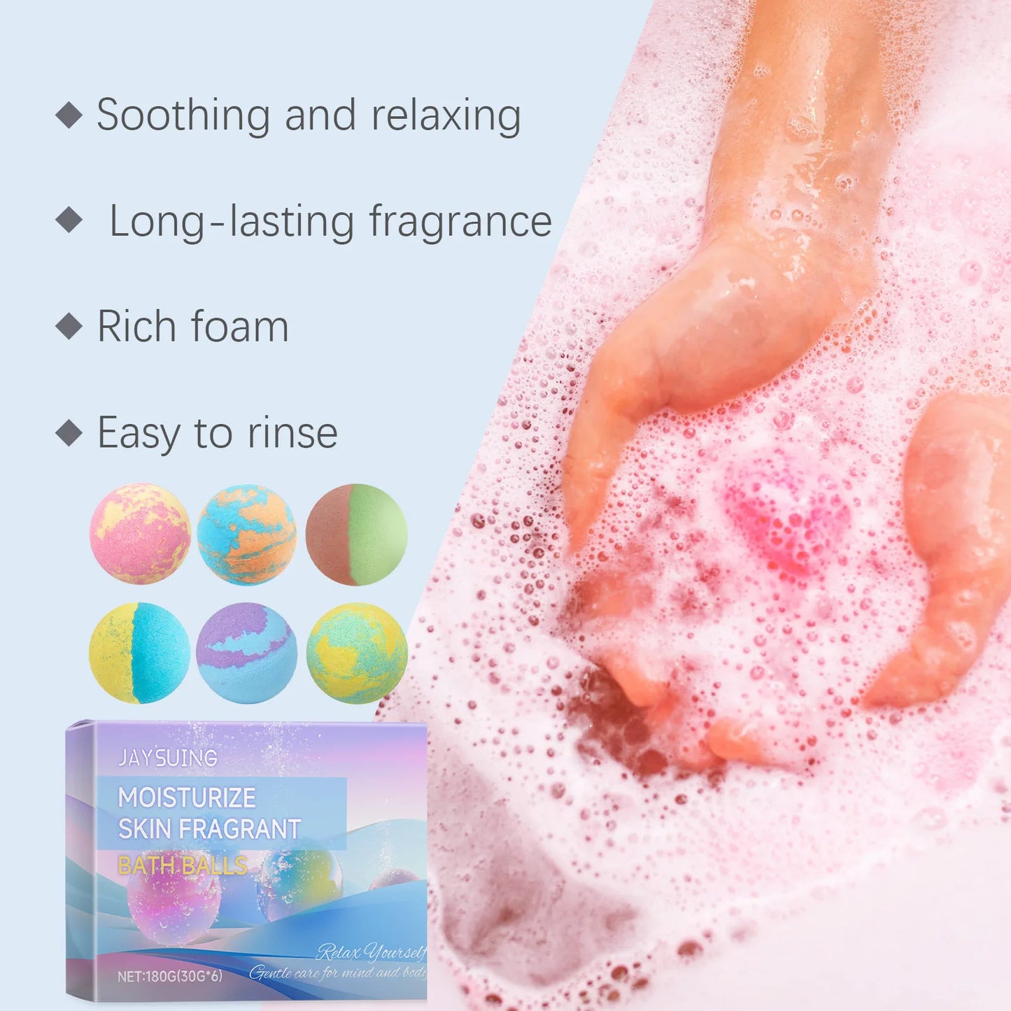 Soothing Bath Bombs Long Lasting Flower Fragrances Relaxing Exfoliating Ball Shower Moisturizing Stress Relief Salt Bubble Balls