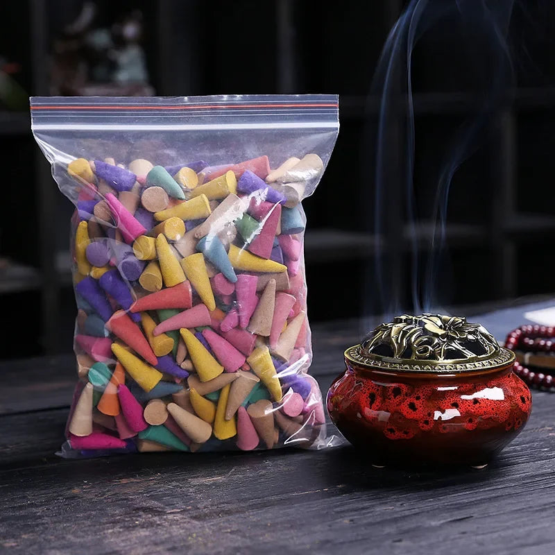 60Pcs Scented Incense Cones Anxiety Relief Fragrance Incense Cones Natural Scents Cones for Meditation Relaxation Sandalwood