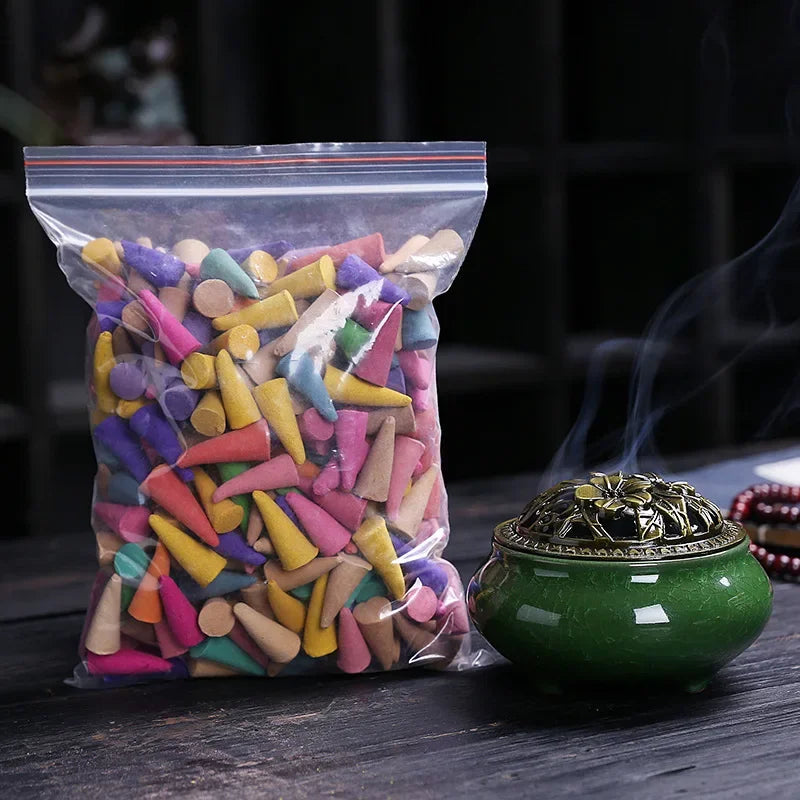 60Pcs Scented Incense Cones Anxiety Relief Fragrance Incense Cones Natural Scents Cones for Meditation Relaxation Sandalwood
