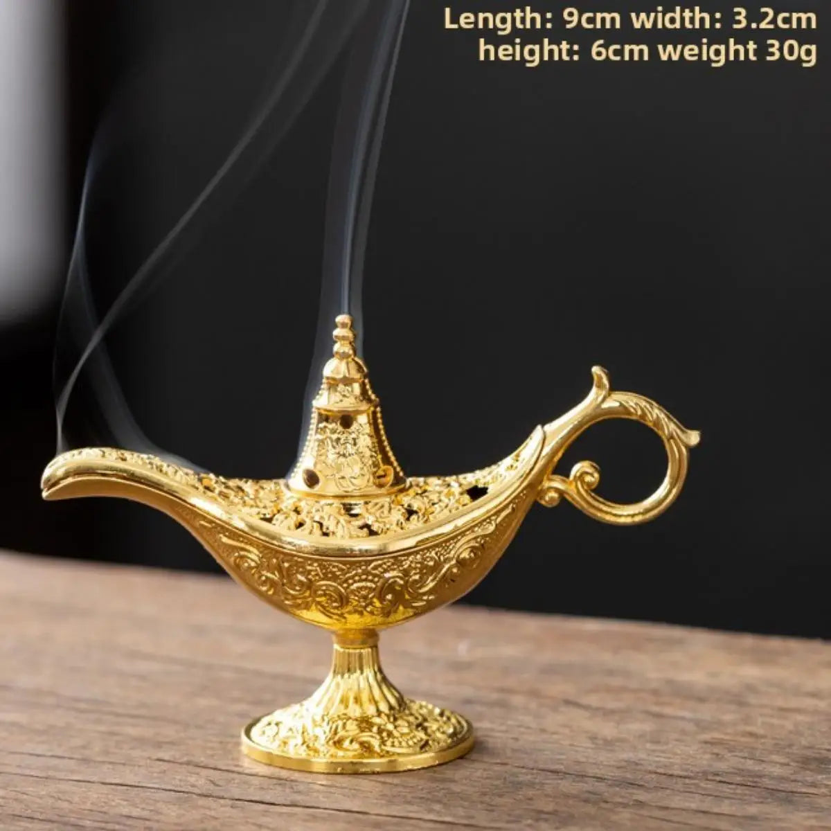 Vintage Arabian Night Inspired Metal Incense Lamp with Ornate Filigree&Lucky Cloud Motifs Home Aromatherapy&Spiritual Ambiance