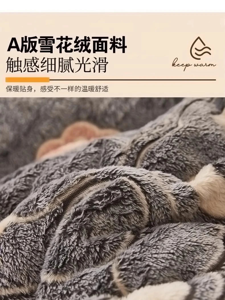 Super Warm Winter Blanket for Bed Spring Autumn Lamb Cashmere Weighted Thick Blankets Soft Comfortable Warmth Quilt Comforter
