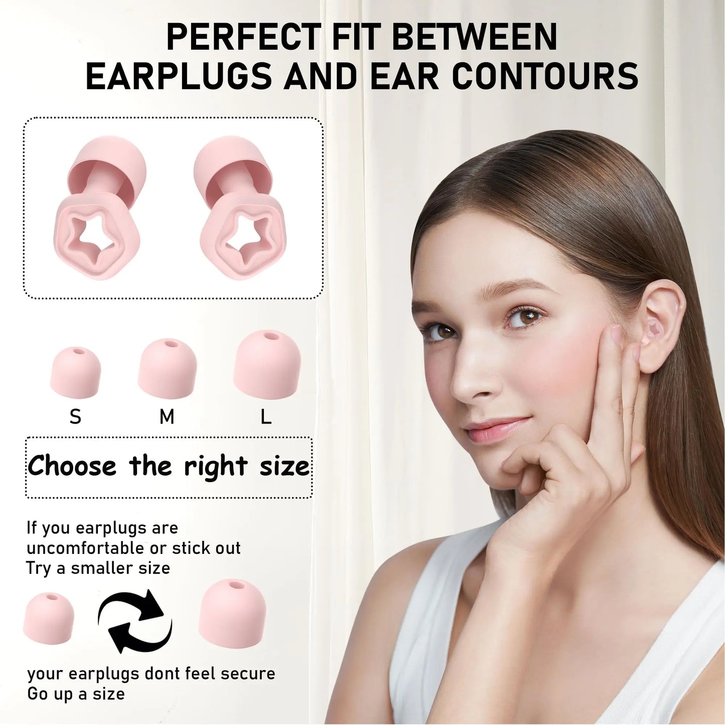 Ear Plugs for Sleeping Noise Reduction Silicone Soft Reusable Washable Star Earplugs for Sleep Work Flights Concerts Snoring