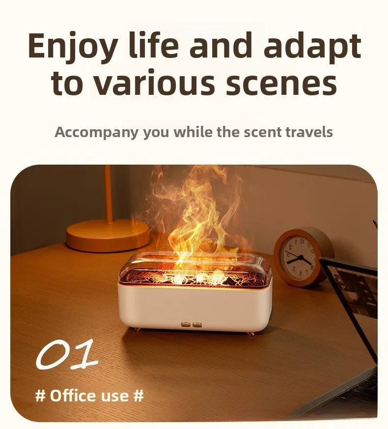 Aroma Diffuser Volcanic Lava Night Light Aroma Diffuser Home Bedroom Sprayer Desktop Flame Humidifier