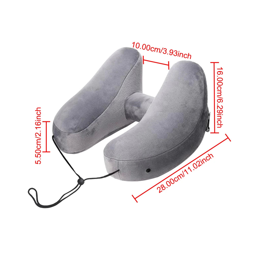 Travel Neck Pillow Inflatable Neck Pillow With hood Car Neck Rest Cushion H-Shaped Inflatable Pillow Portable U-Shaped Pillow