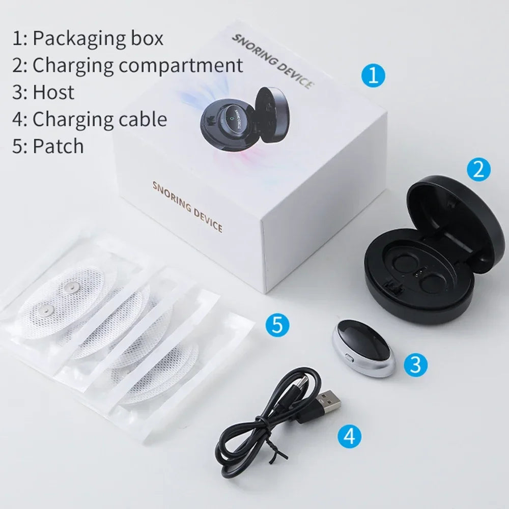 Smart Electric Anti Snoring Device Portable Sleep Apnea Improve Dual Pulse Snore Stopper Throat Muscle Stimulator Sleep Aid Tool