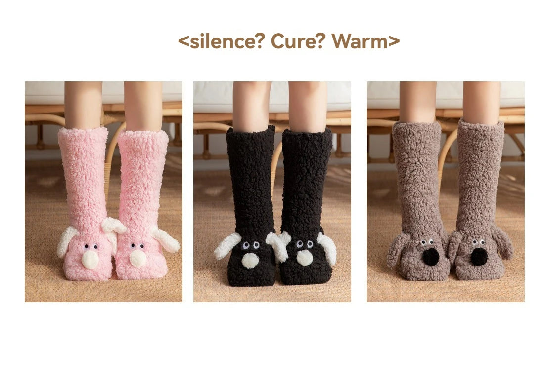 2024 New Floor Socks Women Autumn and Winter Velvet Coral Fleece Socks Sleep Home Slippers Snow Socks Christmas gift Carpet Sock