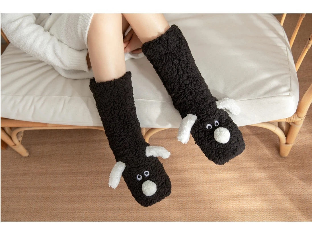 2024 New Floor Socks Women Autumn and Winter Velvet Coral Fleece Socks Sleep Home Slippers Snow Socks Christmas gift Carpet Sock