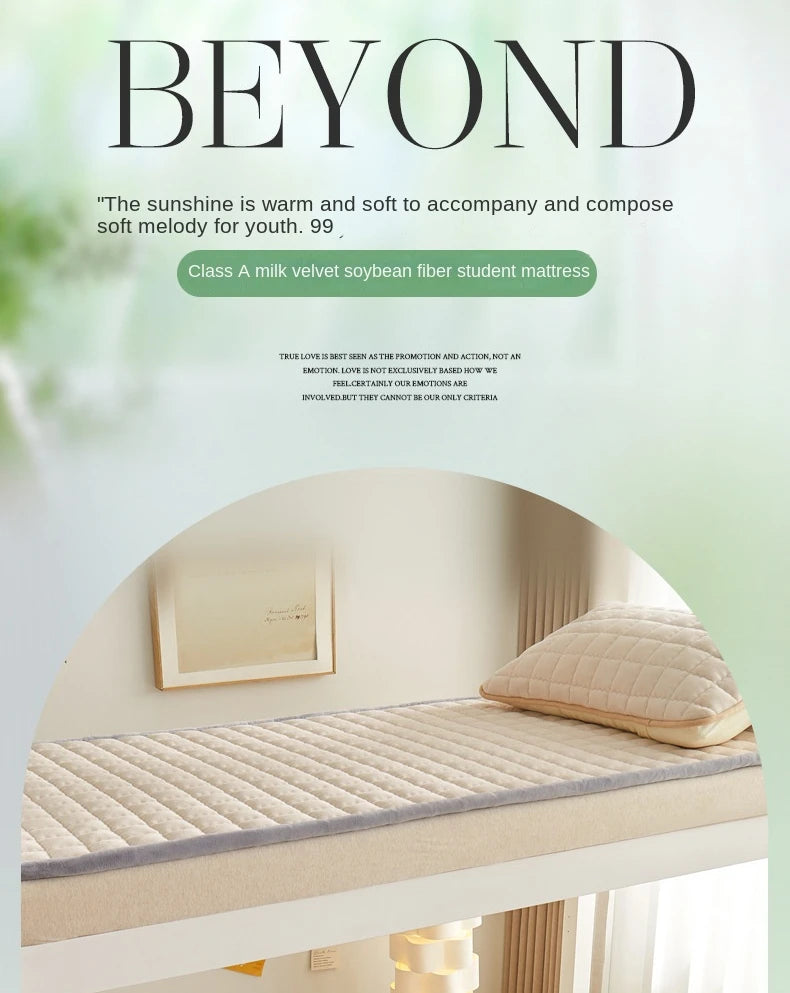 Winter Flannel Soft Mattress Toppers Dormitory Single Bed Warm Quilted Foldable Bedsheet Students Bunk Mattress Protection Pad