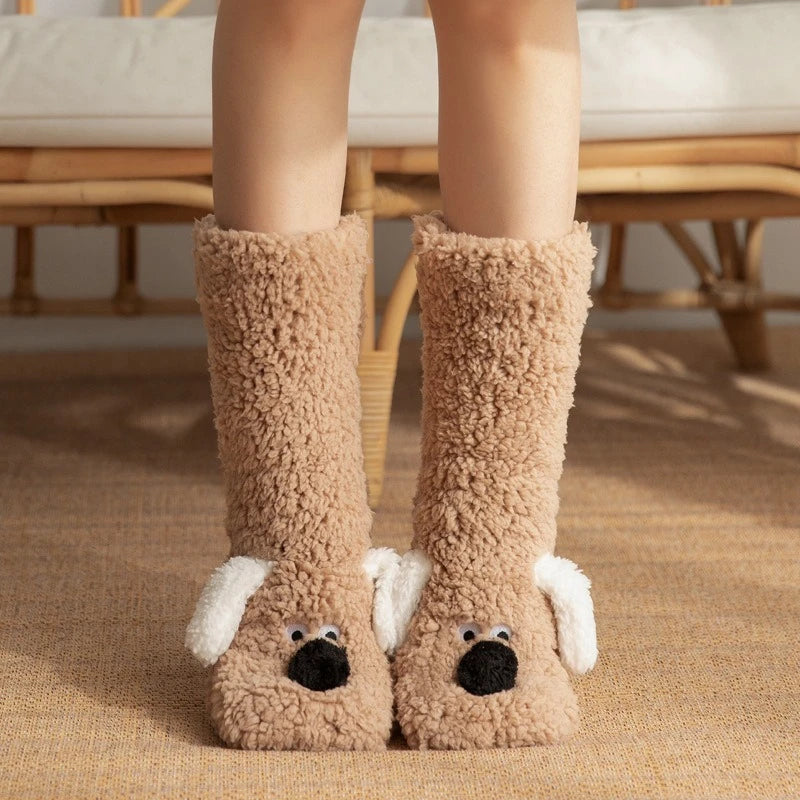 2024 New Floor Socks Women Autumn and Winter Velvet Coral Fleece Socks Sleep Home Slippers Snow Socks Christmas gift Carpet Sock