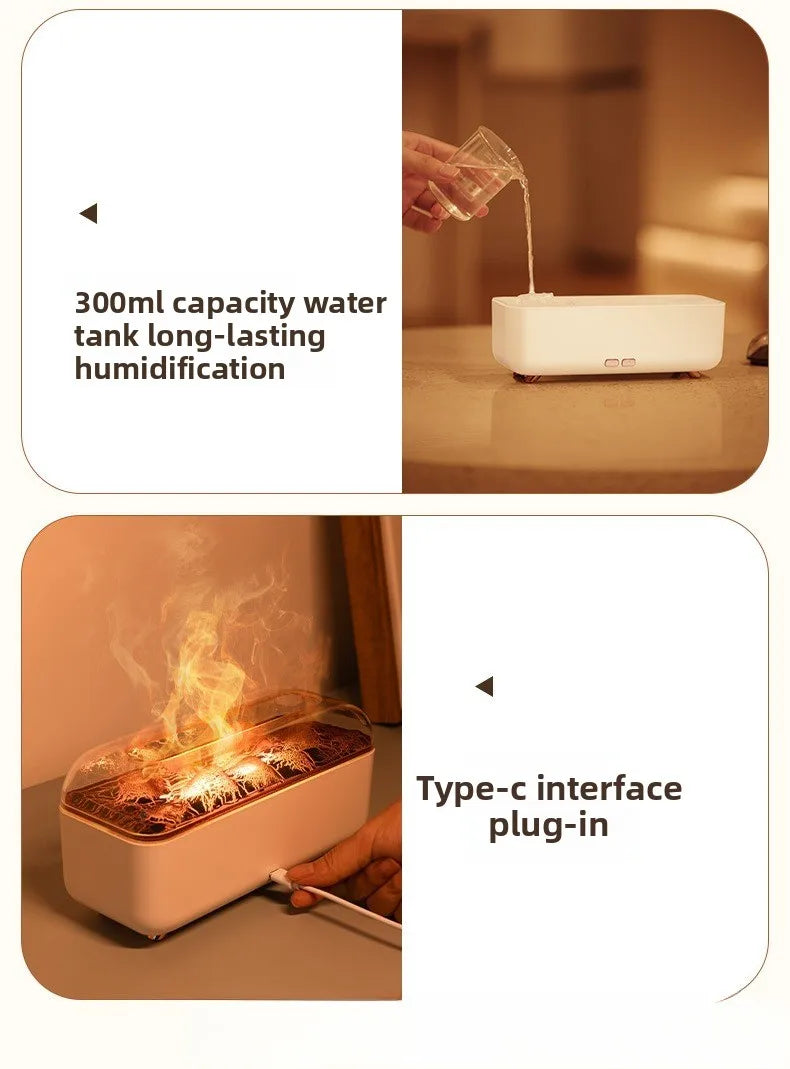 Aroma Diffuser Volcanic Lava Night Light Aroma Diffuser Home Bedroom Sprayer Desktop Flame Humidifier