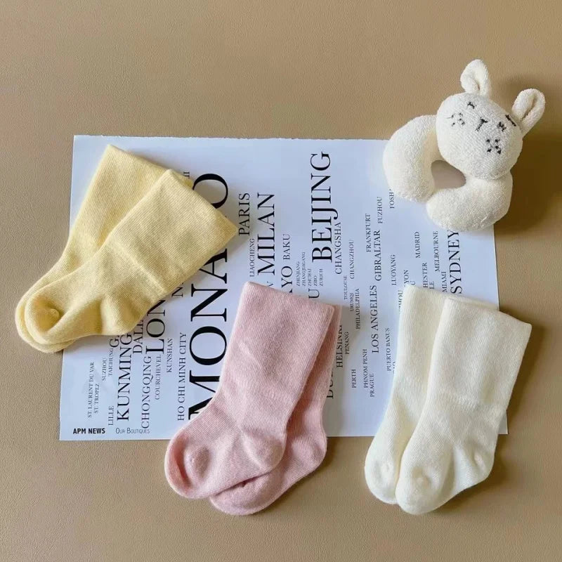 5 Pairs/Lot Baby Socks Comfortable Sleep Socks Spring Autumn Pure Cotton Breathable Mid-Tube Anti-Slip Newborn Baby Floor Socks