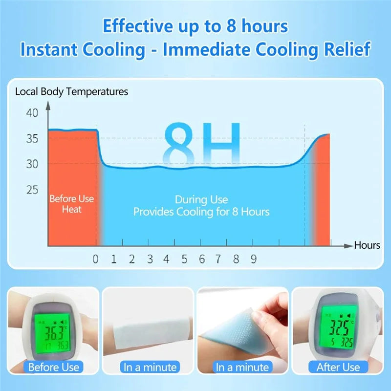 6/10/20Pcs Cooling Gel Patches For Fever Discomfort Pain Relief Portable Kids Adult Cooling Relief Fever Reducer Sticker