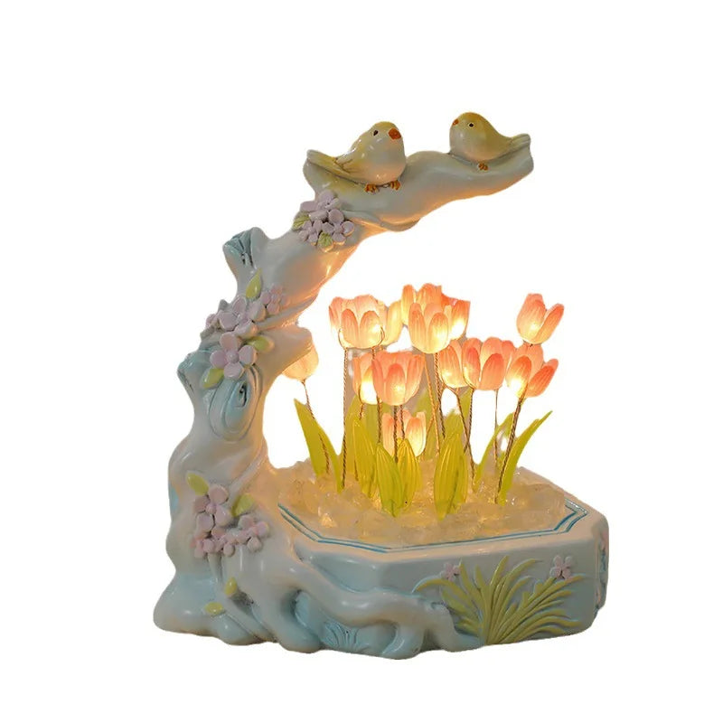 Tulip Night Lights Atmospheric Lights Flowers and Birds Literary Ornaments Desktop Decoration Crafts Souvenirs