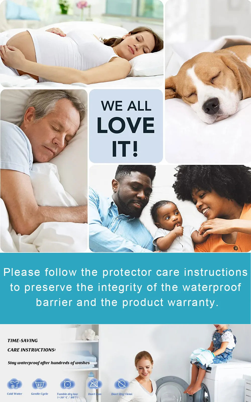 1pc Smooth Pillow Protector Zippered Waterproof Pillow Cover Breathable Pillowcase Bedbug Proof & Anti Mites