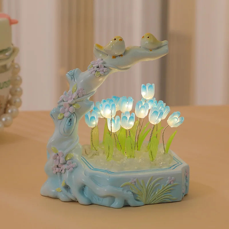 Tulip Night Lights Atmospheric Lights Flowers and Birds Literary Ornaments Desktop Decoration Crafts Souvenirs