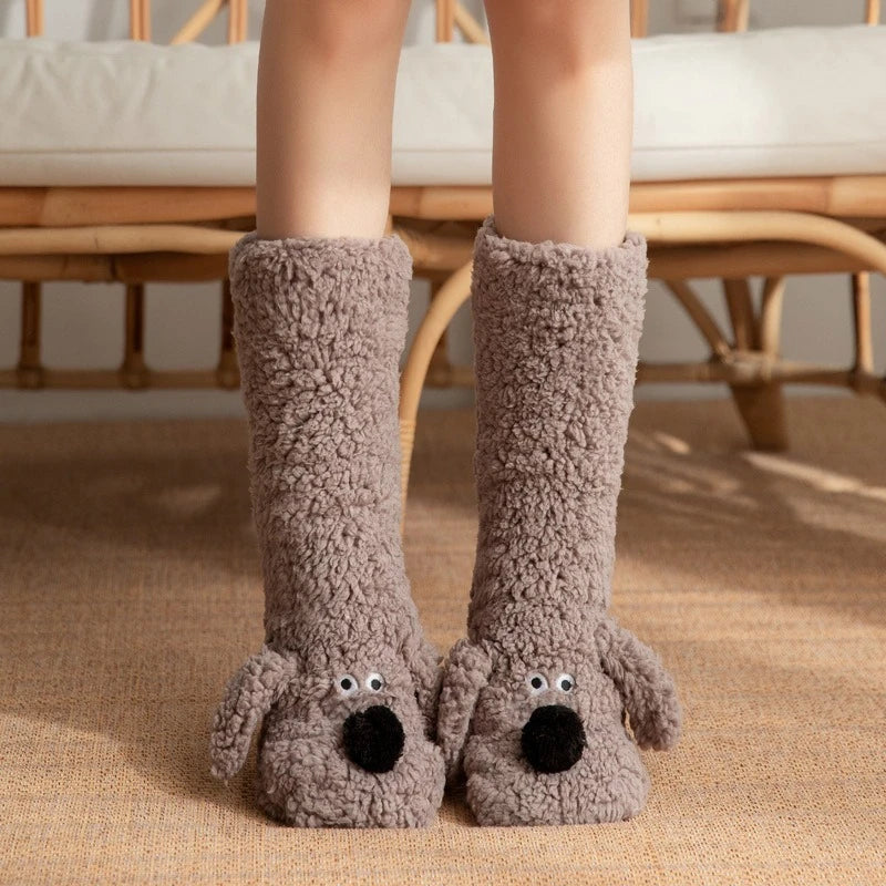 2024 New Floor Socks Women Autumn and Winter Velvet Coral Fleece Socks Sleep Home Slippers Snow Socks Christmas gift Carpet Sock