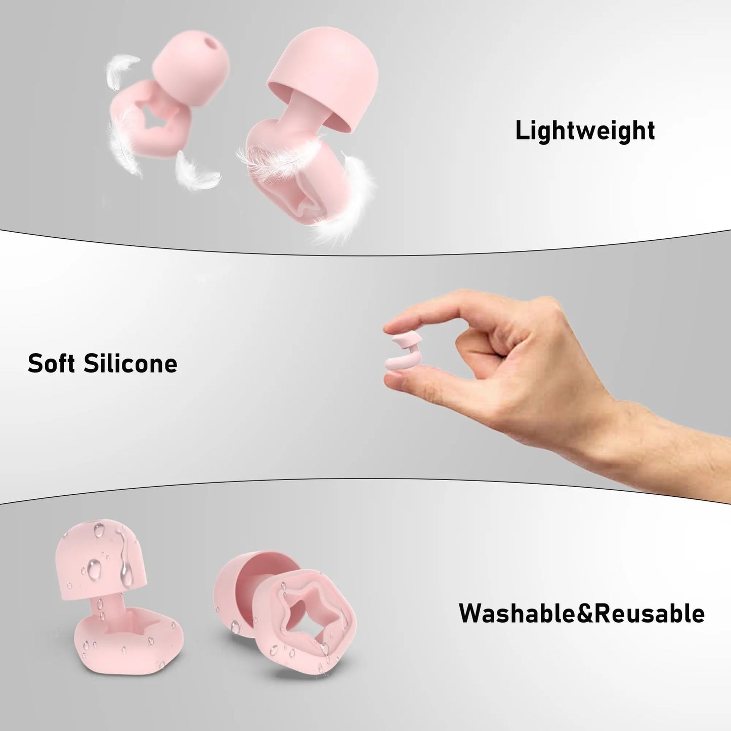 Ear Plugs for Sleeping Noise Reduction Silicone Soft Reusable Washable Star Earplugs for Sleep Work Flights Concerts Snoring