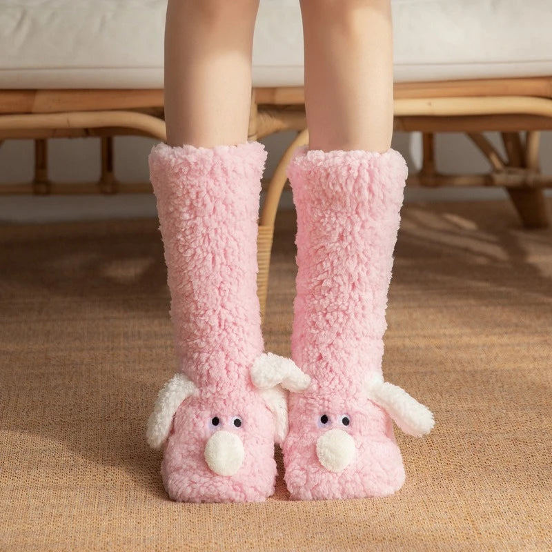 2024 New Floor Socks Women Autumn and Winter Velvet Coral Fleece Socks Sleep Home Slippers Snow Socks Christmas gift Carpet Sock