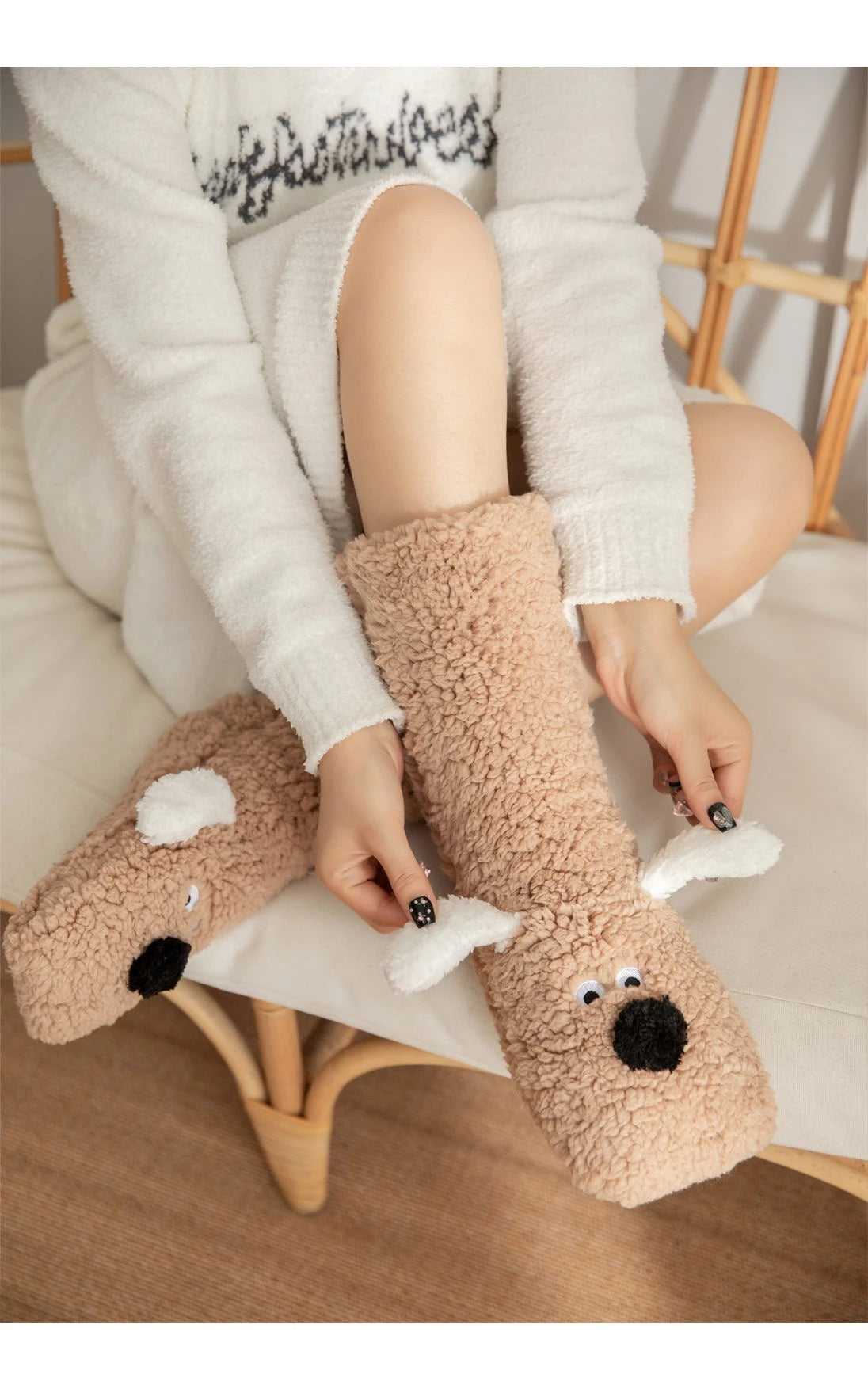 2024 New Floor Socks Women Autumn and Winter Velvet Coral Fleece Socks Sleep Home Slippers Snow Socks Christmas gift Carpet Sock