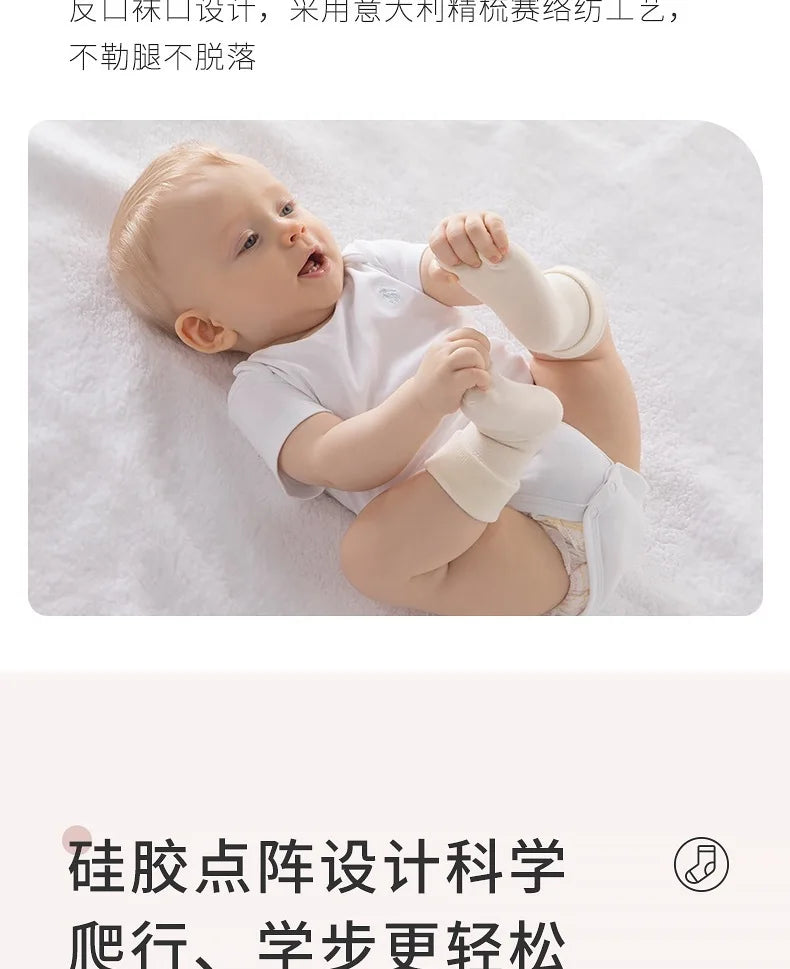 5 Pairs/Lot Baby Socks Comfortable Sleep Socks Spring Autumn Pure Cotton Breathable Mid-Tube Anti-Slip Newborn Baby Floor Socks