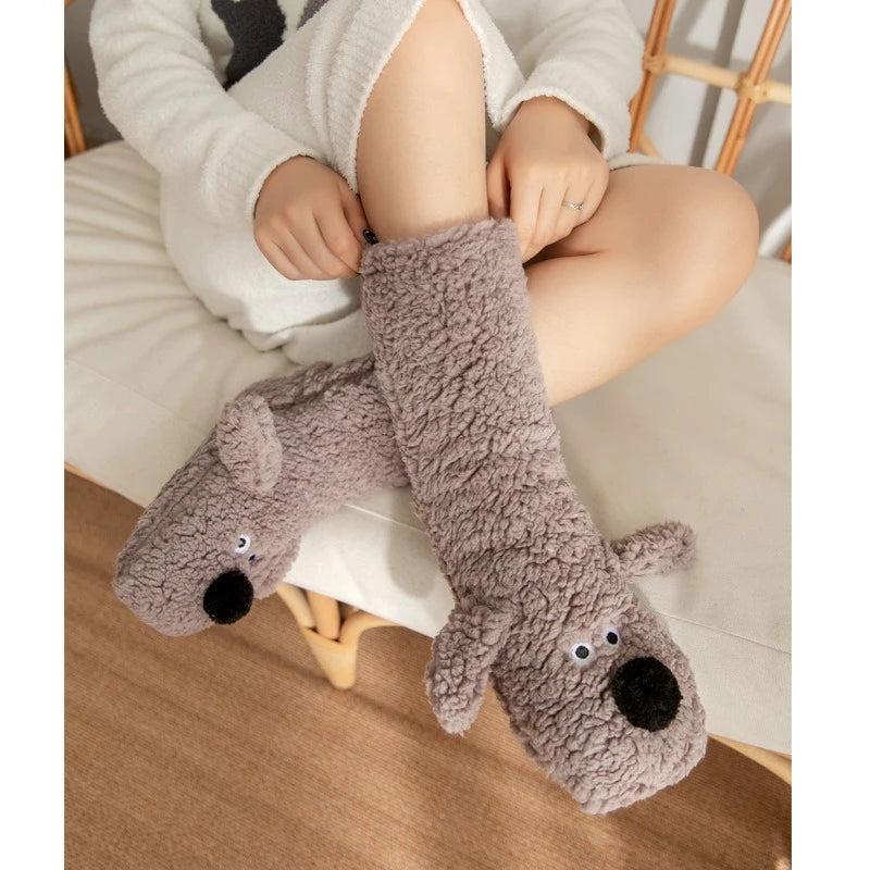 2024 New Floor Socks Women Autumn and Winter Velvet Coral Fleece Socks Sleep Home Slippers Snow Socks Christmas gift Carpet Sock