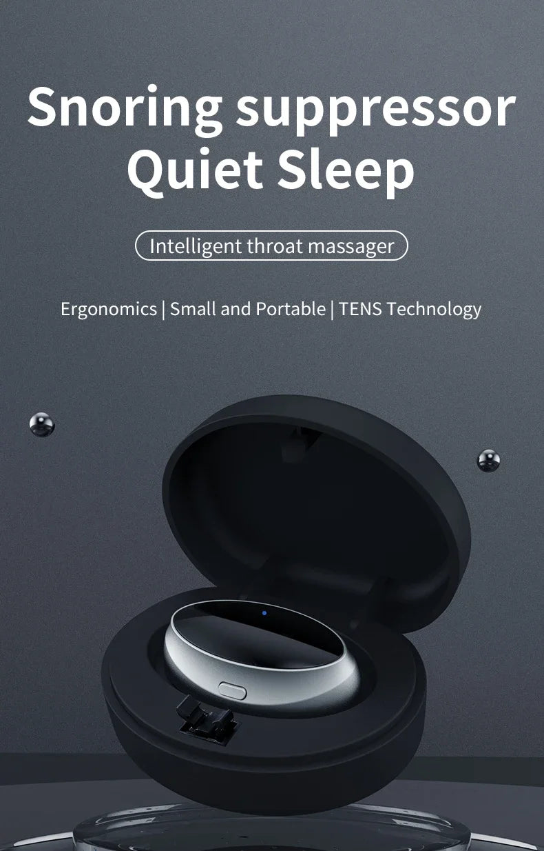 Smart Electric Anti Snoring Device Portable Sleep Apnea Improve Dual Pulse Snore Stopper Throat Muscle Stimulator Sleep Aid Tool