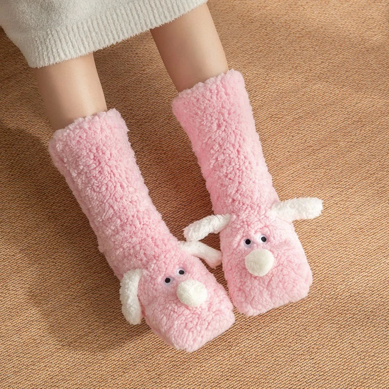 2024 New Floor Socks Women Autumn and Winter Velvet Coral Fleece Socks Sleep Home Slippers Snow Socks Christmas gift Carpet Sock