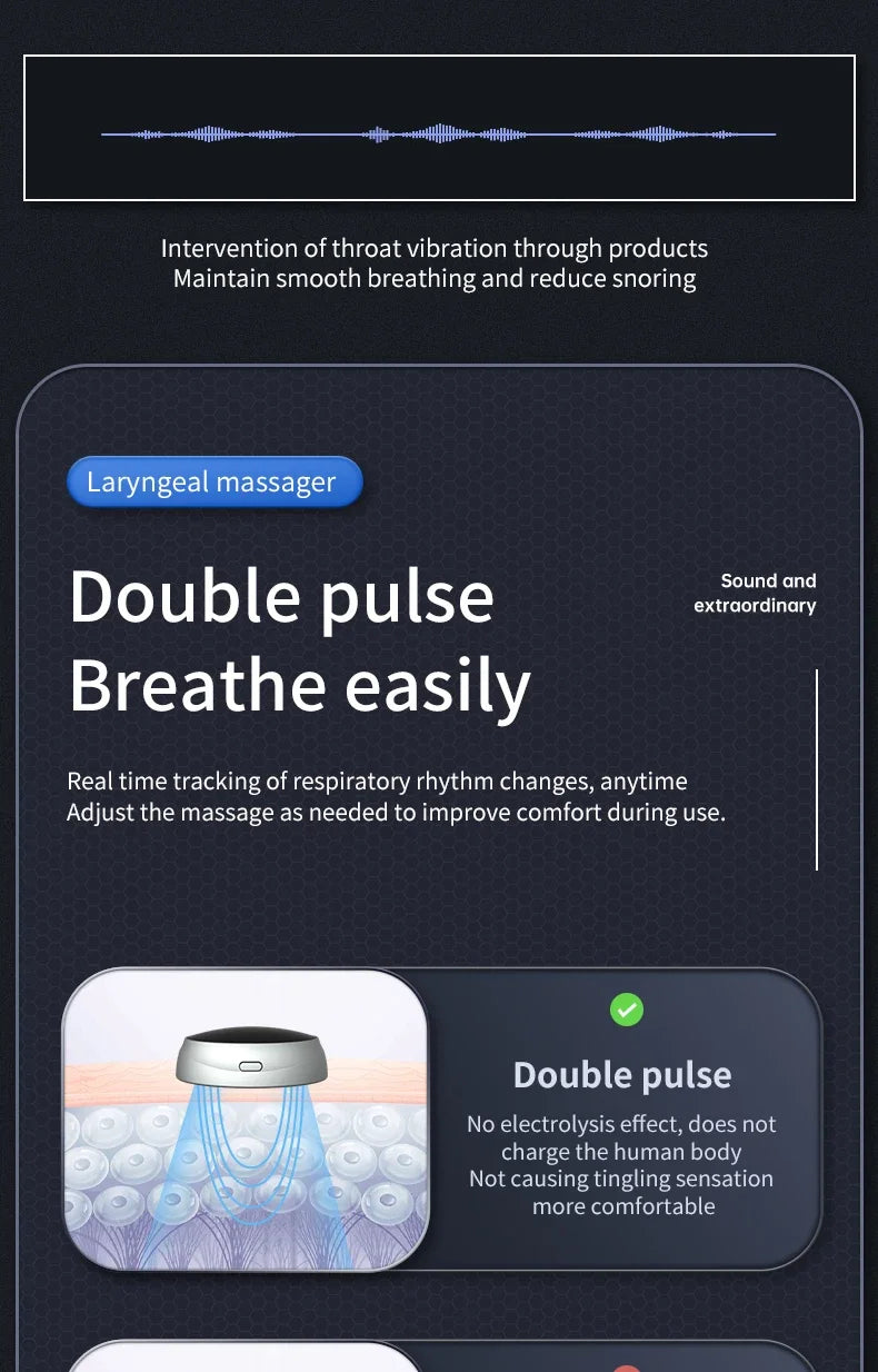 Smart Electric Anti Snoring Device Portable Sleep Apnea Improve Dual Pulse Snore Stopper Throat Muscle Stimulator Sleep Aid Tool