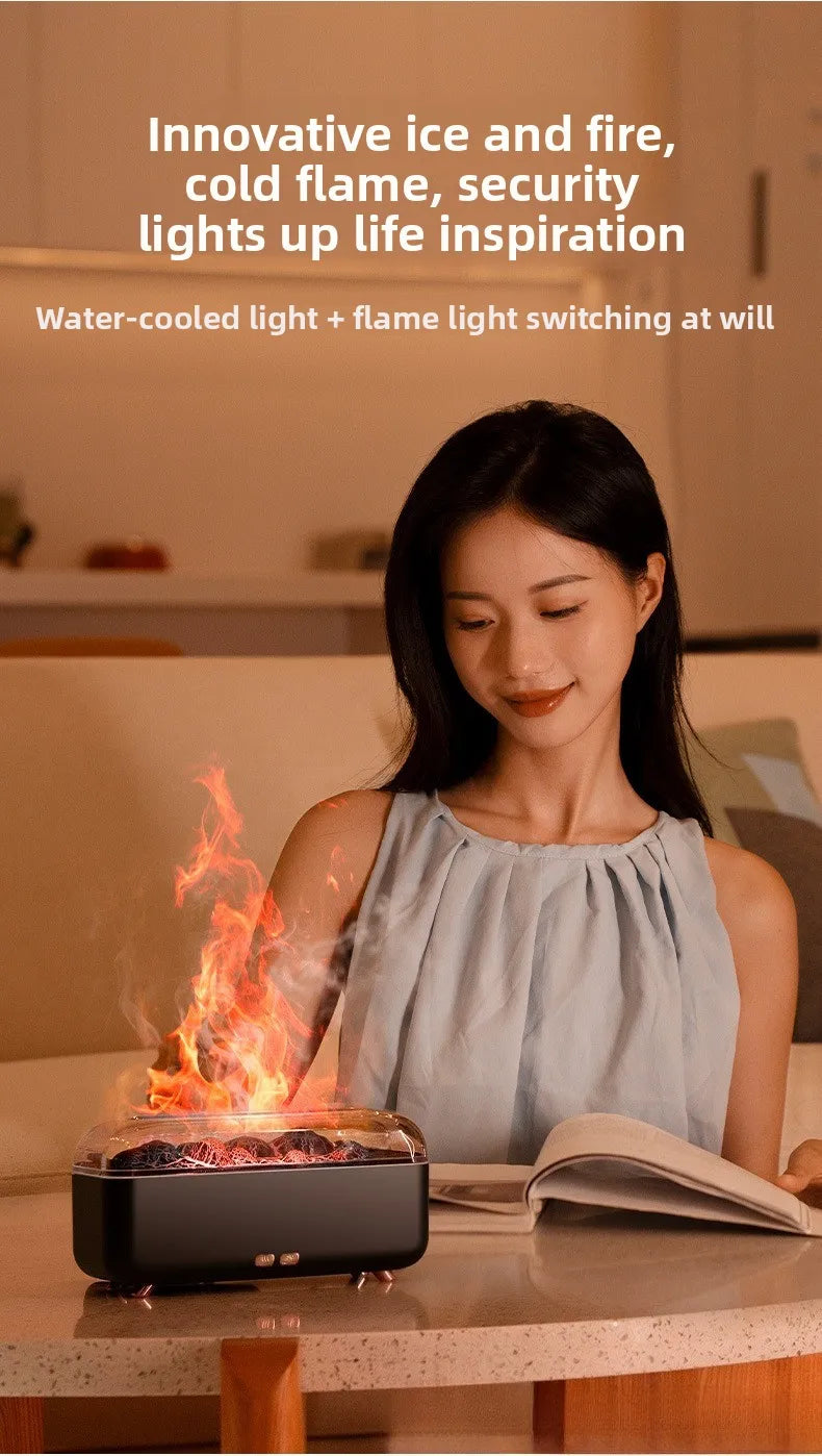 Aroma Diffuser Volcanic Lava Night Light Aroma Diffuser Home Bedroom Sprayer Desktop Flame Humidifier