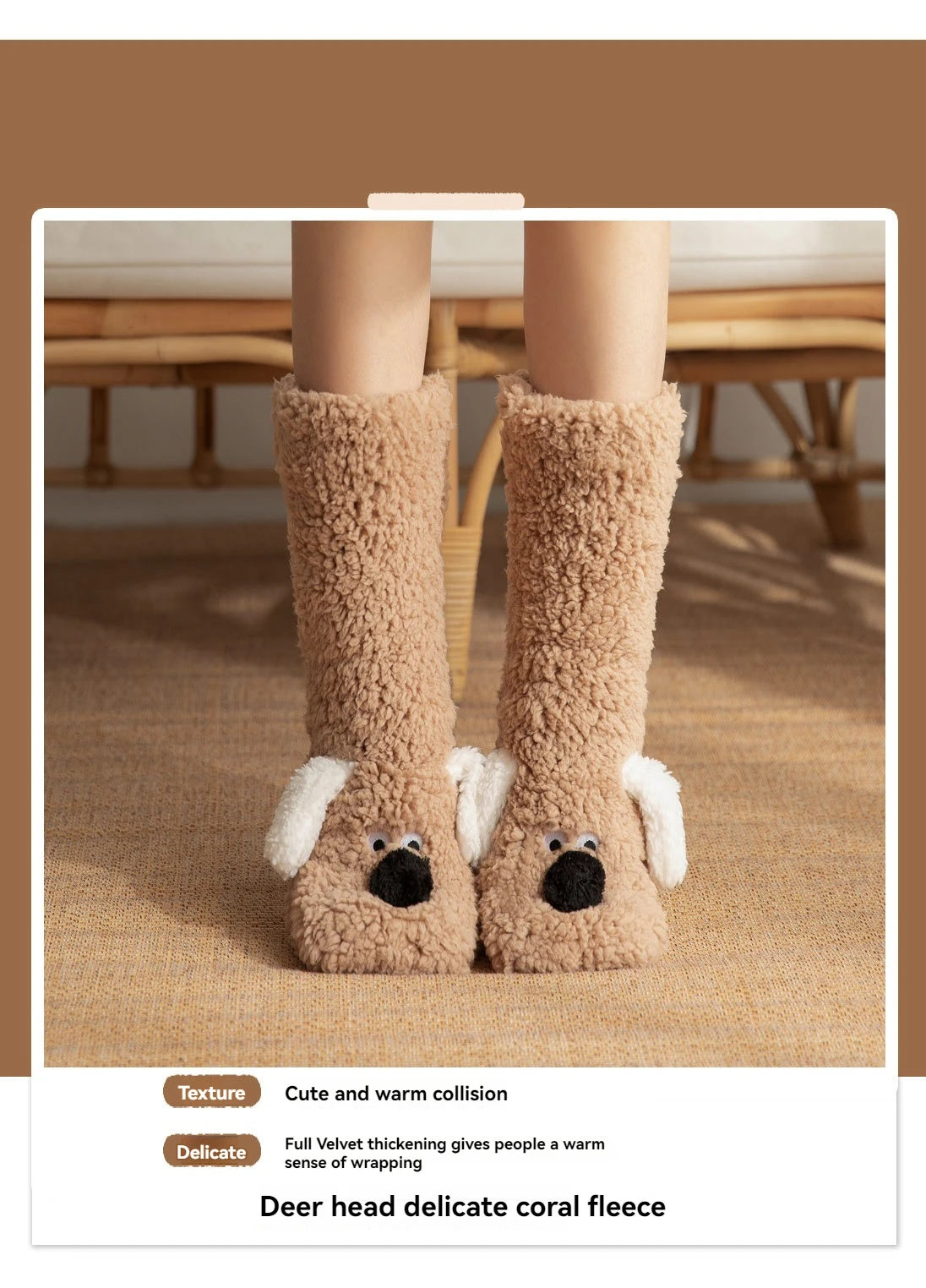 2024 New Floor Socks Women Autumn and Winter Velvet Coral Fleece Socks Sleep Home Slippers Snow Socks Christmas gift Carpet Sock