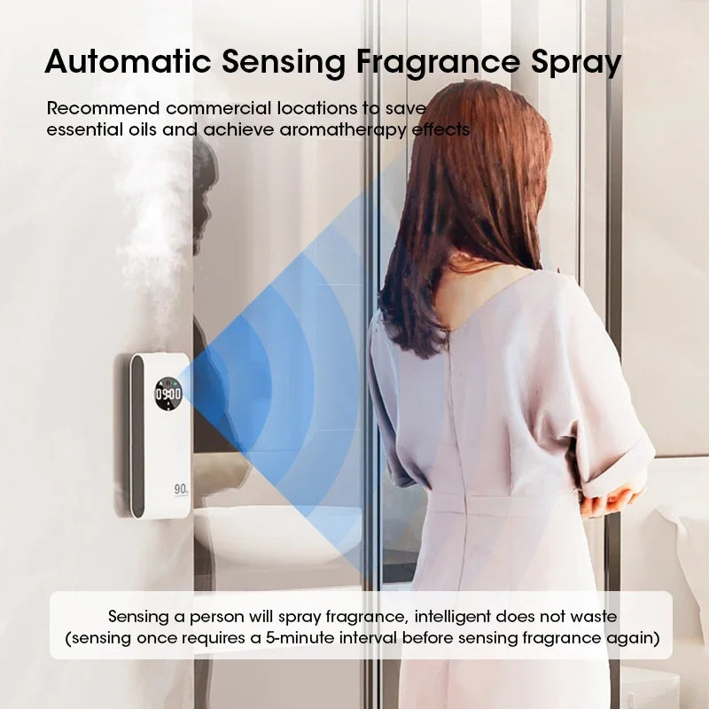 Automatic Sensor Aromatherapy Machine with Night Light Rechargeable Home Fragrance Aromatherapy Essential Oil Diffuser Scent