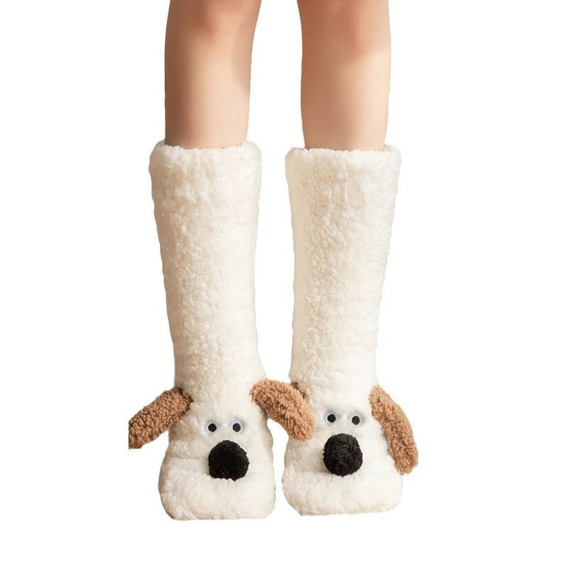 2024 New Floor Socks Women Autumn and Winter Velvet Coral Fleece Socks Sleep Home Slippers Snow Socks Christmas gift Carpet Sock