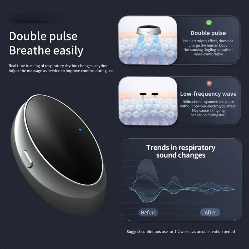 Smart Electric Anti Snoring Device Portable Sleep Apnea Improve Dual Pulse Snore Stopper Throat Muscle Stimulator Sleep Aid Tool