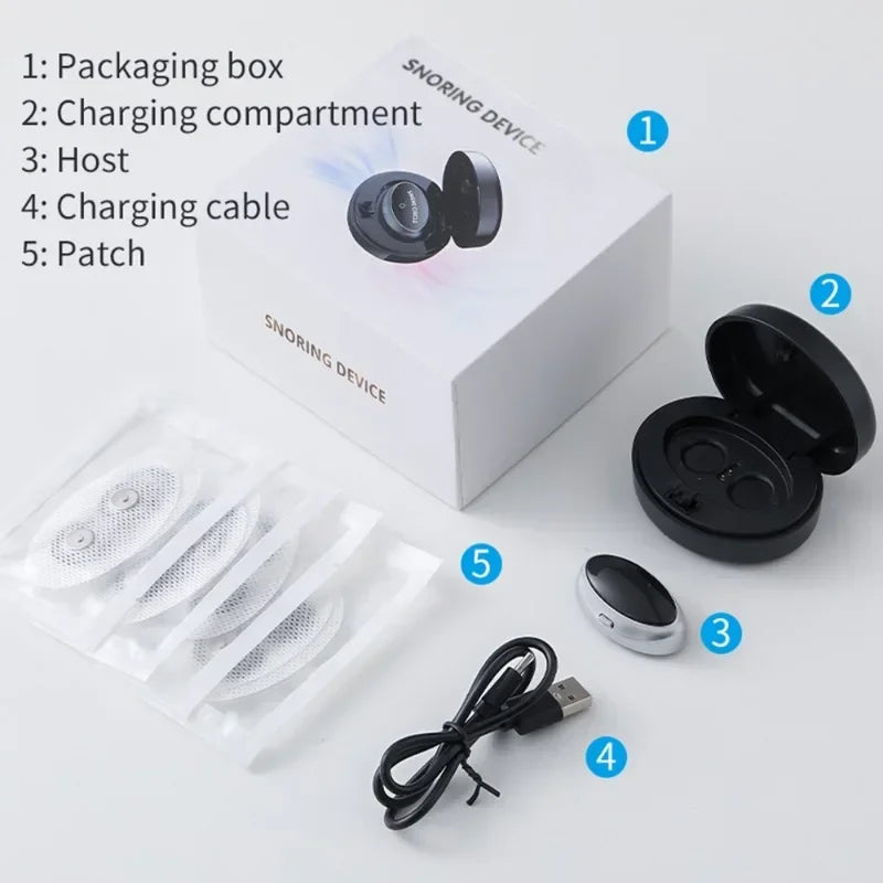 Smart Electric Anti Snoring Device Portable Sleep Apnea Improve Dual Pulse Snore Stopper Throat Muscle Stimulator Sleep Aid Tool