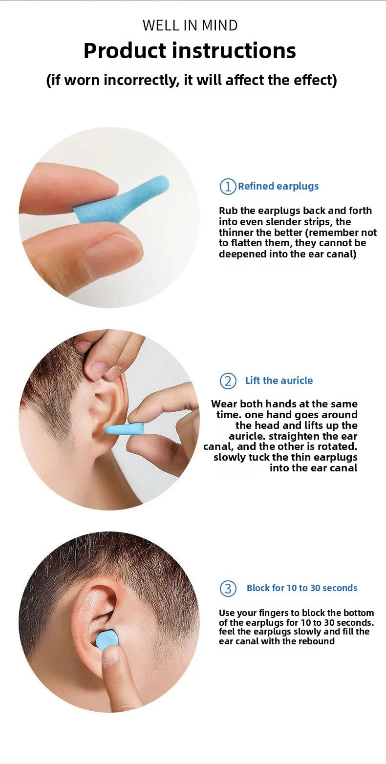 Soundproof Sleep Ear Plugs Earplugs for Sleeping Special Mute Soft Slow Rebound Student Anti-Noise Protection Anti Snore Earplug