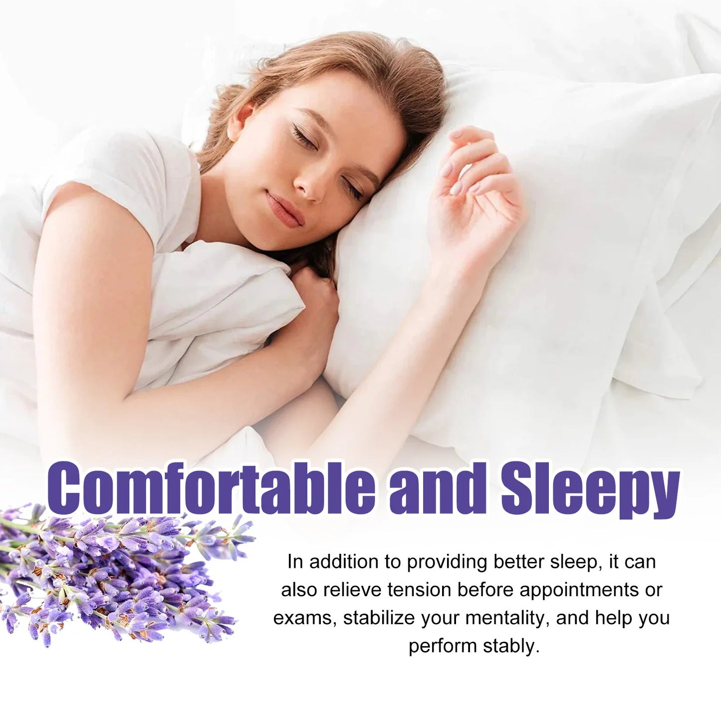 60ml Aromatherapy Deep Sleep Improve Sleeping Spray Essential Lavender Relieve fatigue anxiety help Relax body fall asleep Mist