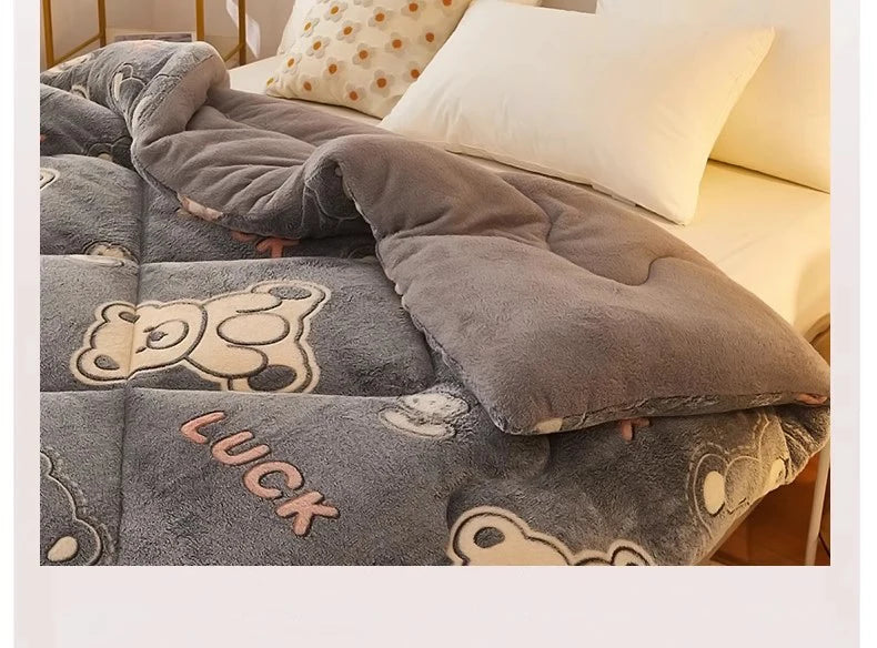 Super Warm Winter Blanket for Bed Spring Autumn Lamb Cashmere Weighted Thick Blankets Soft Comfortable Warmth Quilt Comforter