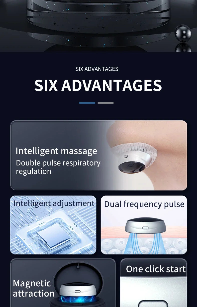 Smart Electric Anti Snoring Device Portable Sleep Apnea Improve Dual Pulse Snore Stopper Throat Muscle Stimulator Sleep Aid Tool