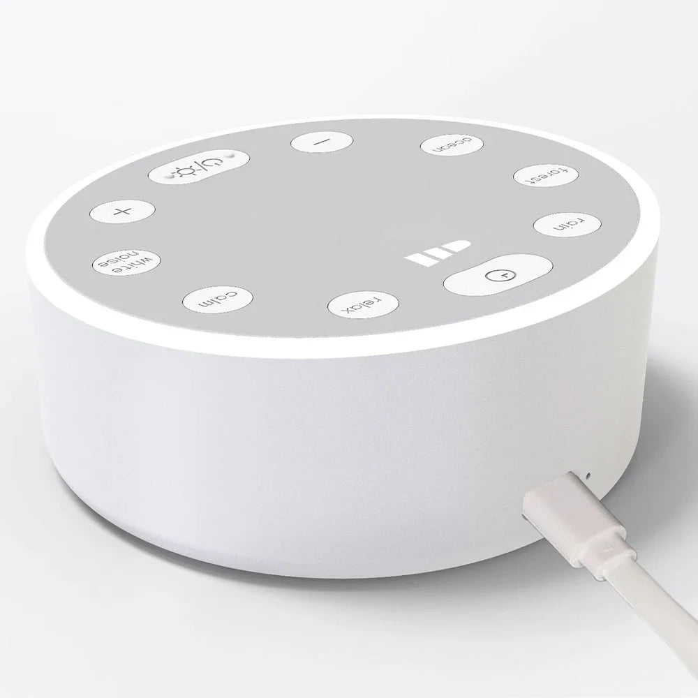 White Noise Machine Portable Baby Sleep Machine Soothing Sounds Sleep Therapy Sound Monitor Generator for Babies Adult Relax