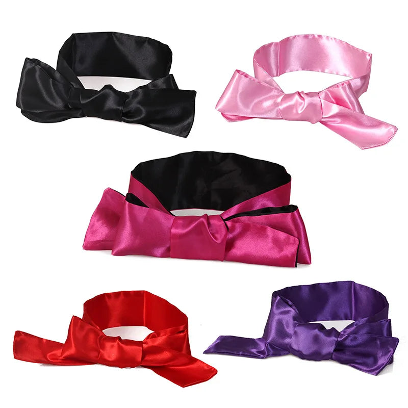 Satin Silk Sleep Eyes Mask Sexy For Women Eye Cover Cute Blindfold Silk Ribbon Surprise Gift Sex Games Set Couple Love Cosplay