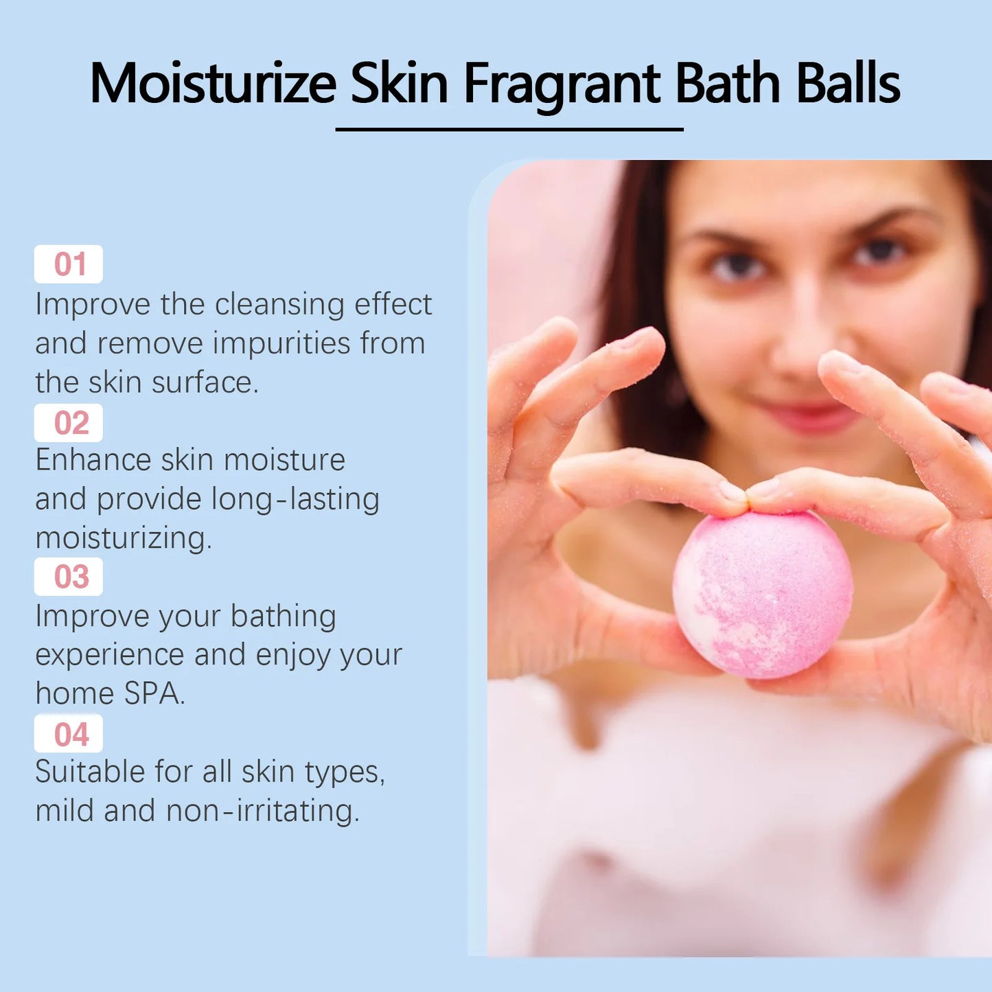 Soothing Bath Bombs Long Lasting Flower Fragrances Relaxing Exfoliating Ball Shower Moisturizing Stress Relief Salt Bubble Balls