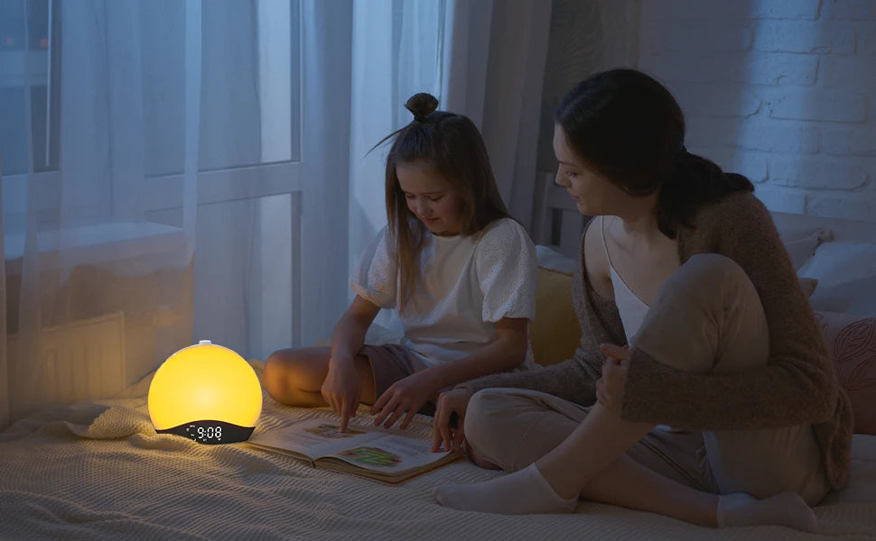 Sunrise Alarm Clock, Bluetooth Speaker Sound Machine, Sunrise and Sunset Simulation, Snooze, Dual Alarms, FM Radio & Reading