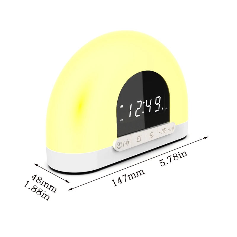 Wake Up Light Alarm Clock With Intelligent Night Light Digital Wake Up Light Workday Alarm Clock Sunrise/Sunset Smart Life