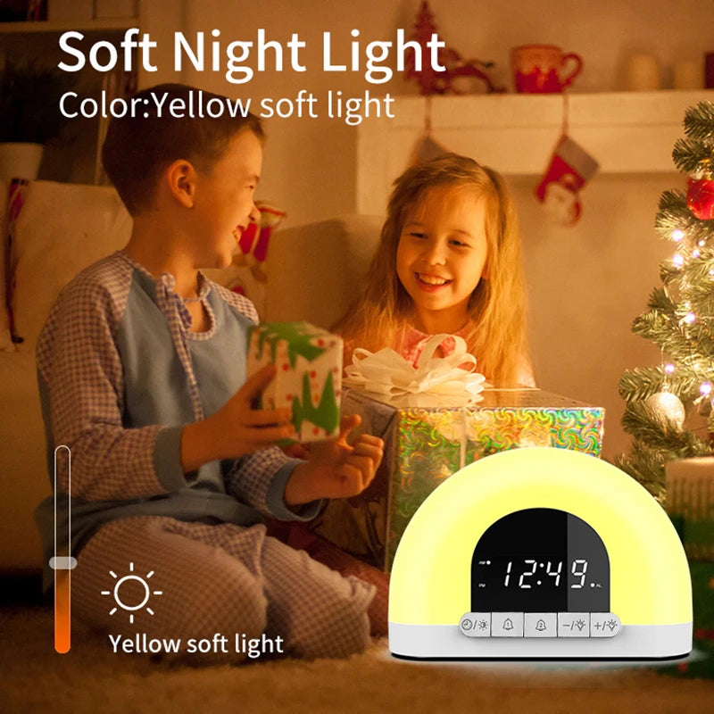 Wake Up Light Alarm Clock With Intelligent Night Light Digital Wake Up Light Workday Alarm Clock Sunrise/Sunset Smart Life