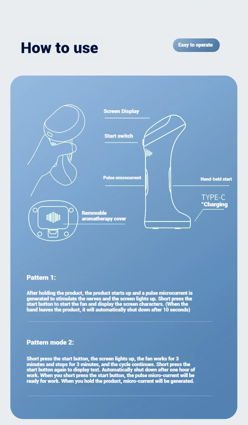 AI Smart Sleep Aid Handheld Microcurrent Sleep Relief Device  for Fast Sleep