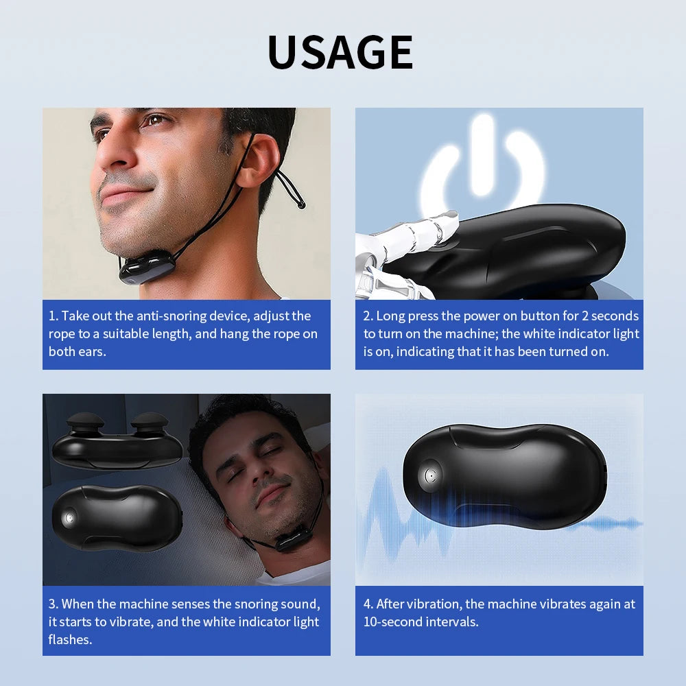 Smart Anti Snoring Device EMS Pulse Stop Snore Portable Comfortable Sleep Well Stop Snore Health Care Sleep Apnea Aid