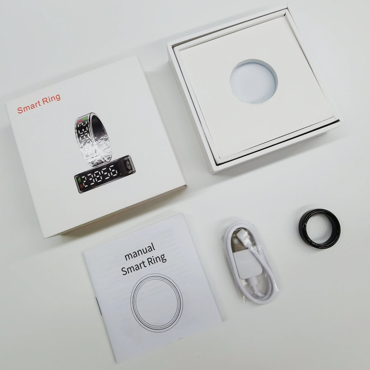 Smart Ring with Display Screen and Touch Sleep Monitoring Health Assistant Wireless Charging 5 ATM Waterproof For Men Women Gift