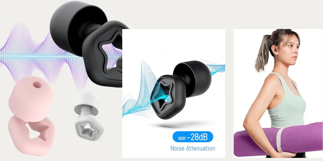 Ear Plugs for Sleeping Noise Reduction Silicone Soft Reusable Washable Star Earplugs for Sleep Work Flights Concerts Snoring
