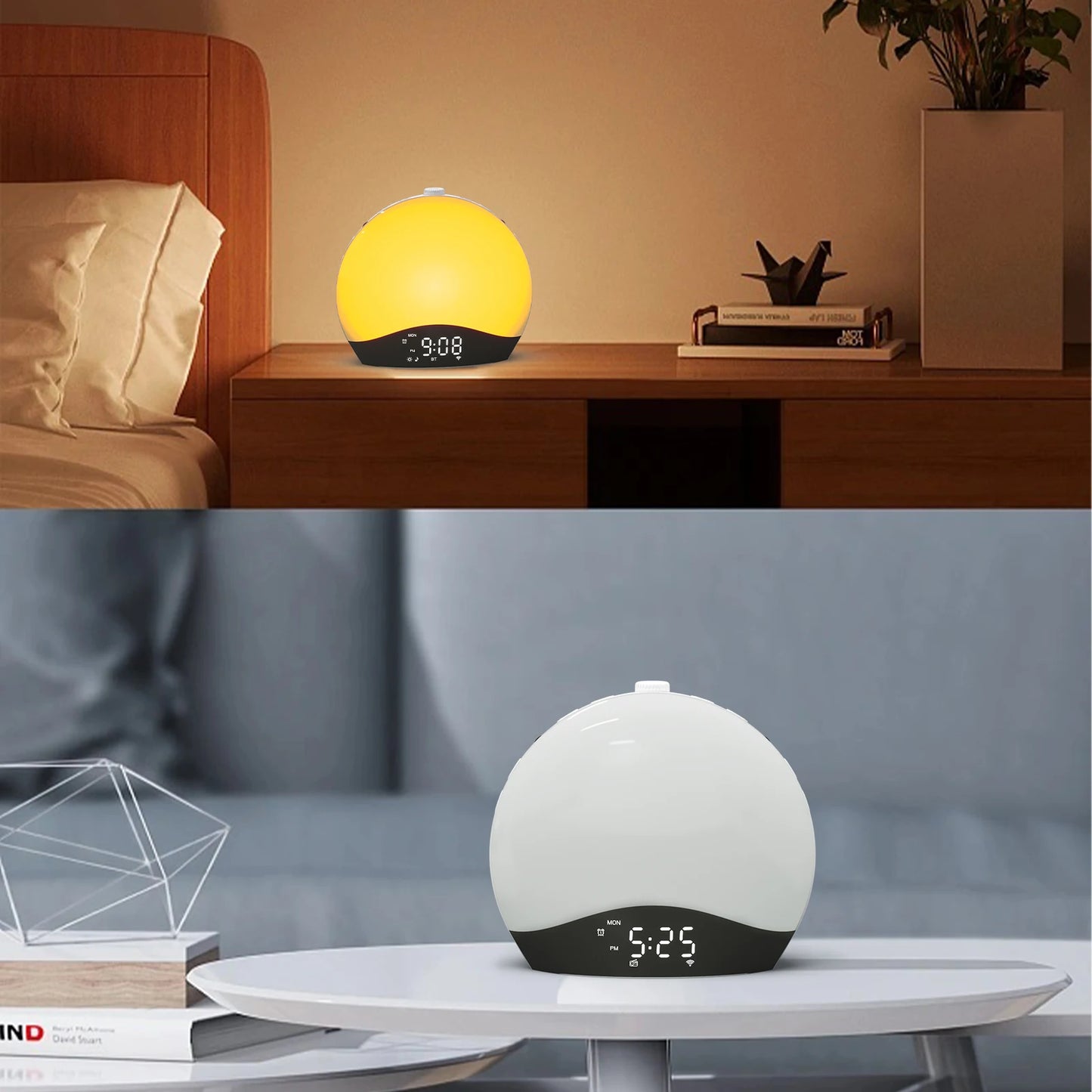 Sunrise Alarm Clock, Bluetooth Speaker Sound Machine, Sunrise and Sunset Simulation, Snooze, Dual Alarms, FM Radio & Reading